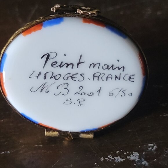Vintage Limoges Trinket Box Paris Landmarks - Arc de Triomphe Peint Main 6/50 - Picture 7 of 7